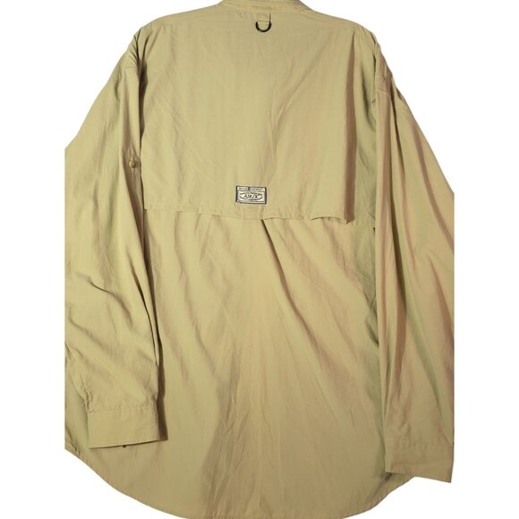 Hook & Tackle Men's Air X Long Sleeve Fishing Shirt Khaki L - Picture 2 of 10